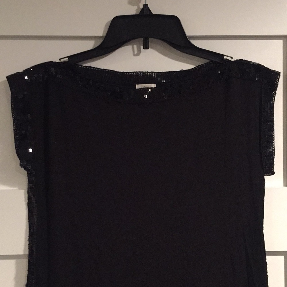 Black tart tunic with sequin trim